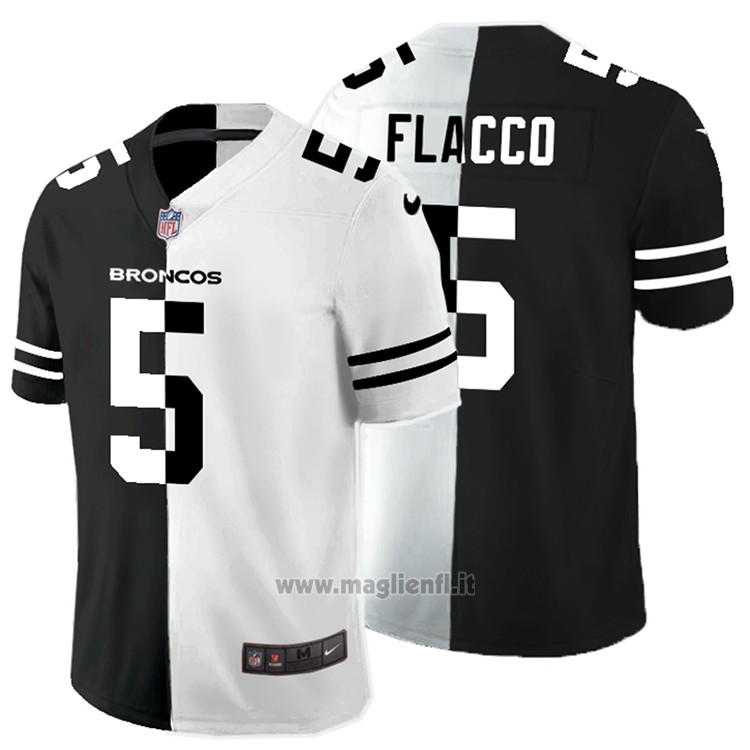 Maglia NFL Limited Denver Broncos Flacco Black White Split